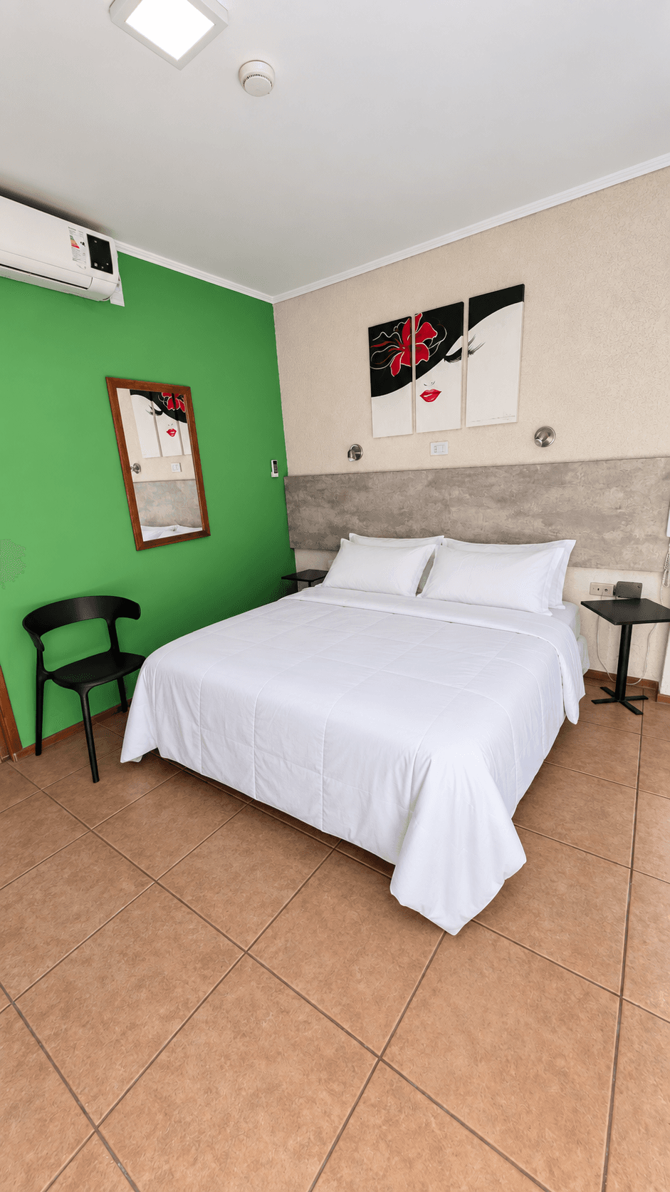 Dormitorio fotografiado en el sector de apart y dúplex